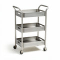 Carrello in acciaio inox con tre ripiani per cucina 60 x 40 x 90cm
