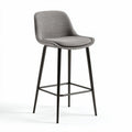 Sgabello da bar in tessuto grigio con struttura in metallo nero h100cm