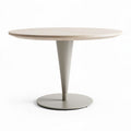Tavolo rotondo in legno chiaro con base in metallo grigio 70 x 70 x 75cm