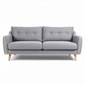 Divano grigio con cuscini sfoderabili in tessuto 180 x 80 x 85cm